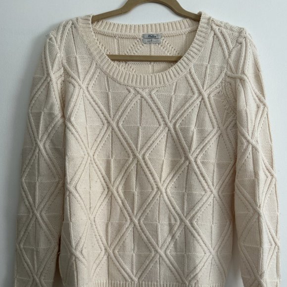 Vintage Madewell Ivory Knit Crewneck Sweater - Picture 1 of 3